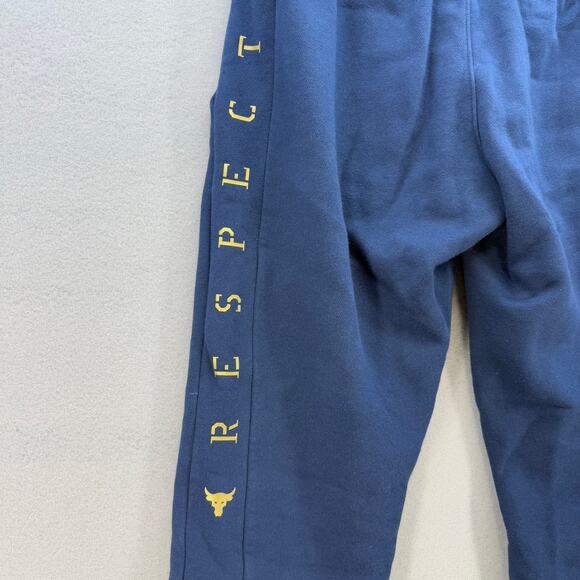 Under Armour Project Rock Respect Joggers Mens S Blue Gold US Flag Patch Sporty - Picture 5 of 13